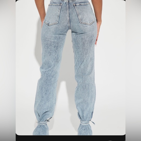 Tall length tied up jeans medium wash never worn jeans - Picture 5 of 7